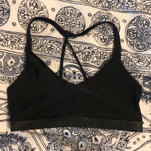 black under armor sports bra